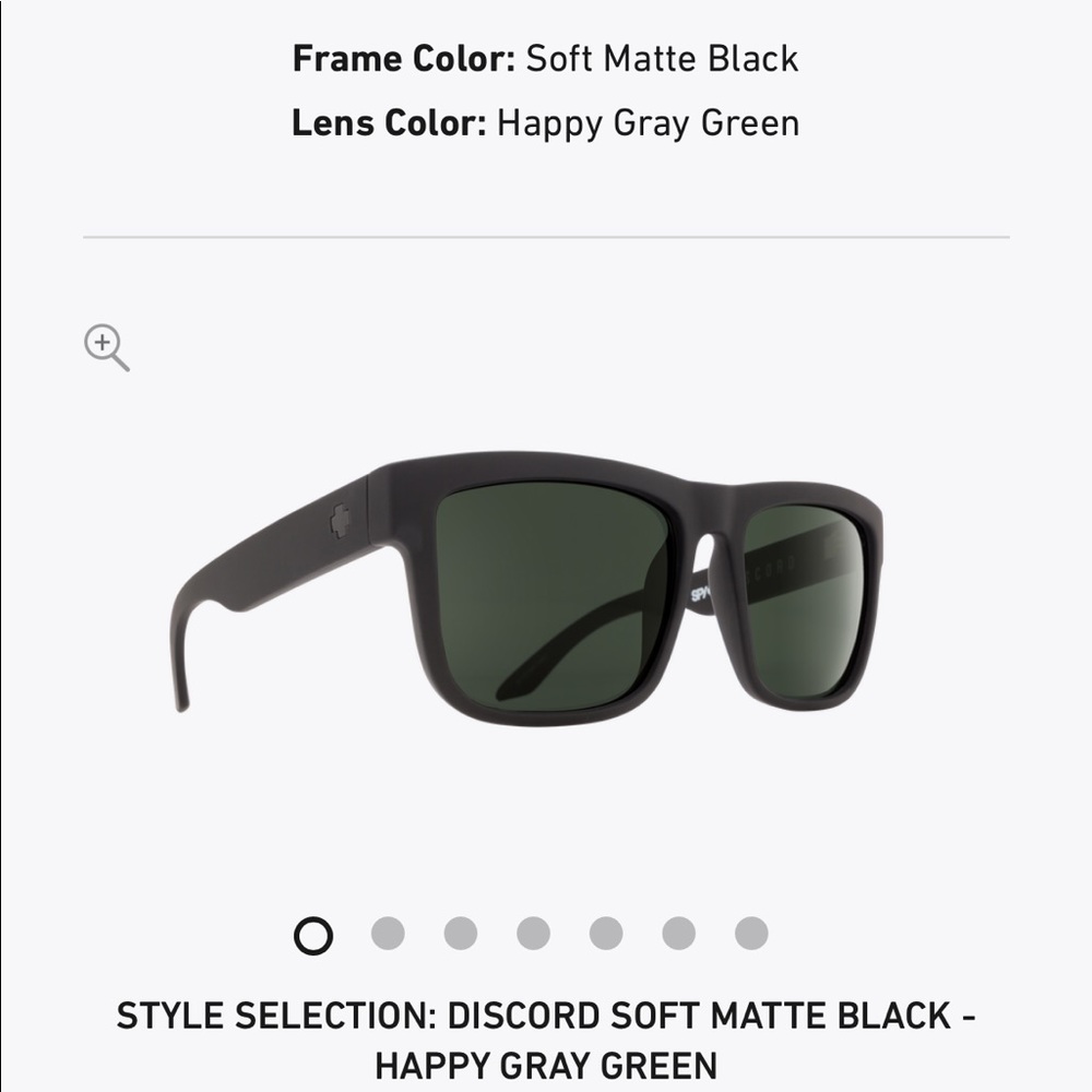 SPY Discord polarized soft matte black frame Happy Gray green lens WORN ONCE